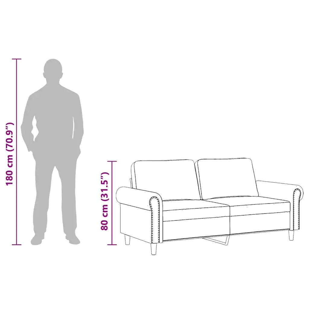 Divano a 2 Posti Marrone 140 cm in Velluto 359536