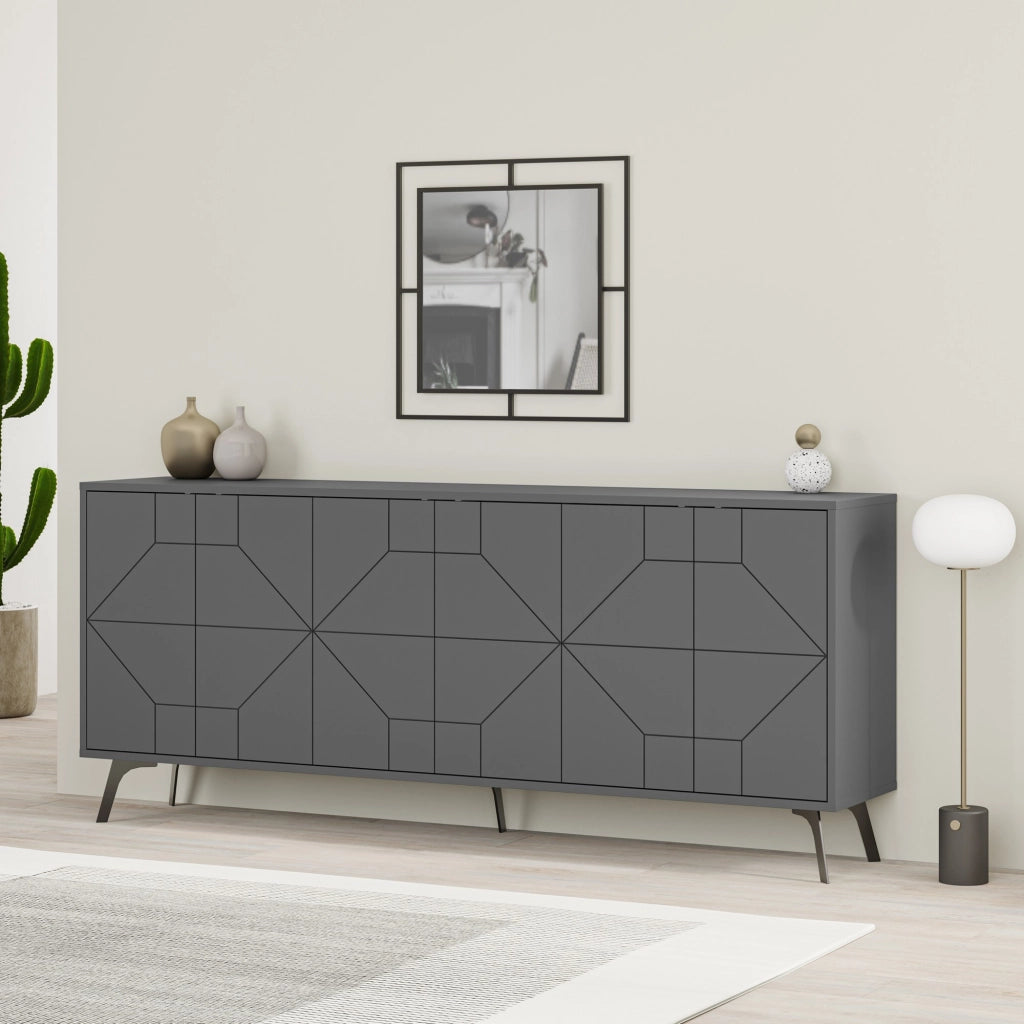 Credenza in legno "Dune" - 183 x 35 x 77 cm - Antracite