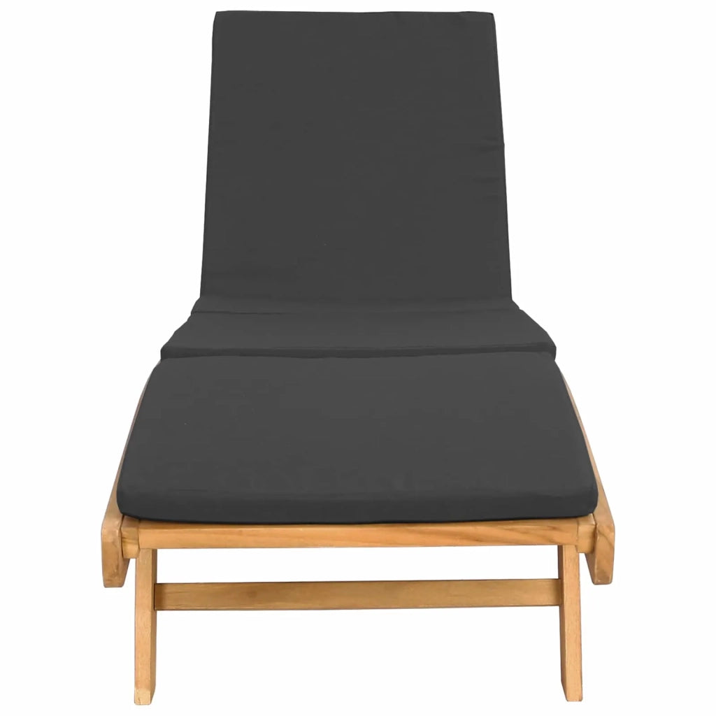 Lettino da sole Marrone e grigio scuro Poliestere 42032683