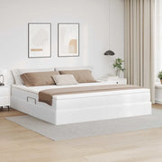 Letto con contenitore e materasso Bianco 200 x 200 cm 3370179