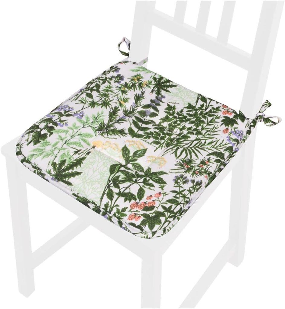 Set 4 Cuscini Sedia Erba Verde Cotone Lavabili Morbidi Universali Coprisedie Con Lacci