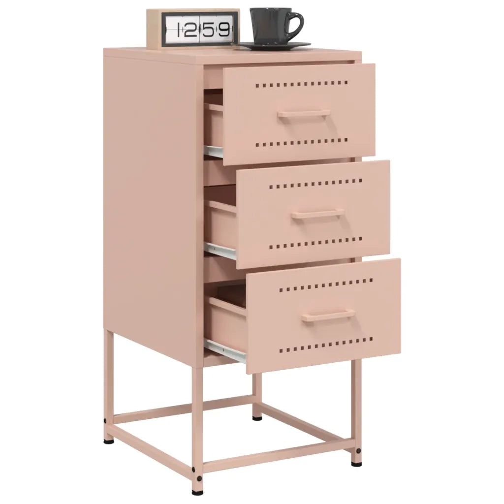 Comodini 2 pz Rosa 36x39x78 cm in Acciaio 846581