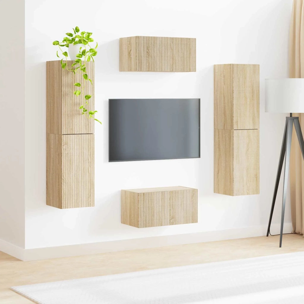 Set mobile TV 6 pcs Rovere Sonoma Legno multistrato 3409125