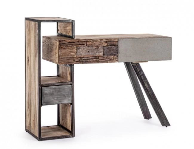Consolle Manchester 118x35x95 cm in Acciaio e Legno