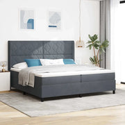 Letto a molle con materasso Grigio scuro 200 x 200 cm Velluto