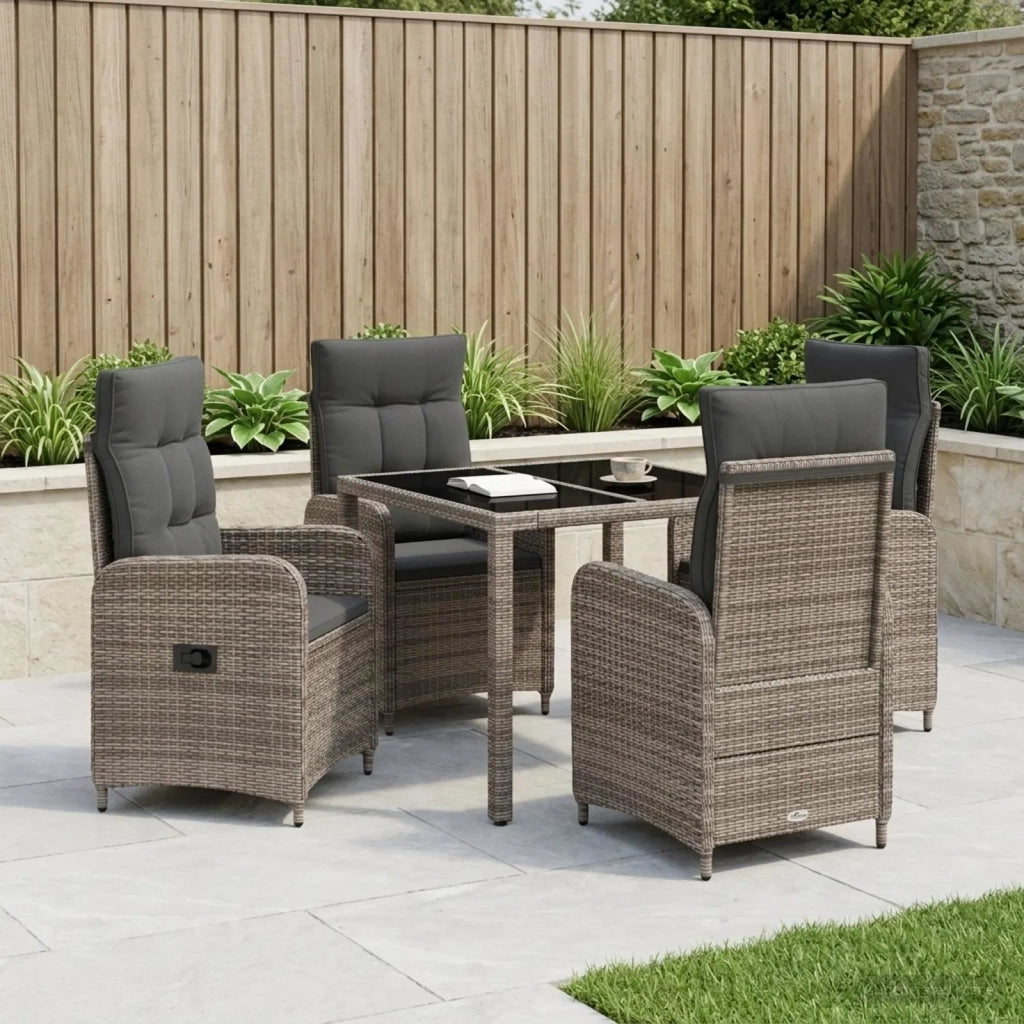 Set da pranzo per esterni 5 pz Grigio chiaro e grigio scuro 3422327