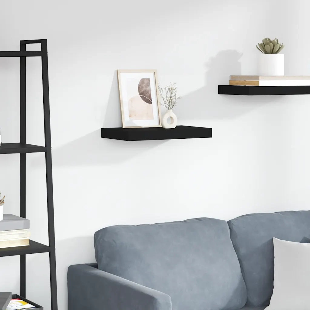 Scaffale a Parete Nero 40x23x3,8 cm in MDF 323826