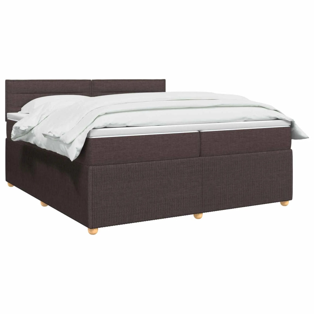 Letto box spring con materasso Marrone Scuro 200 x 200 cm 3453005