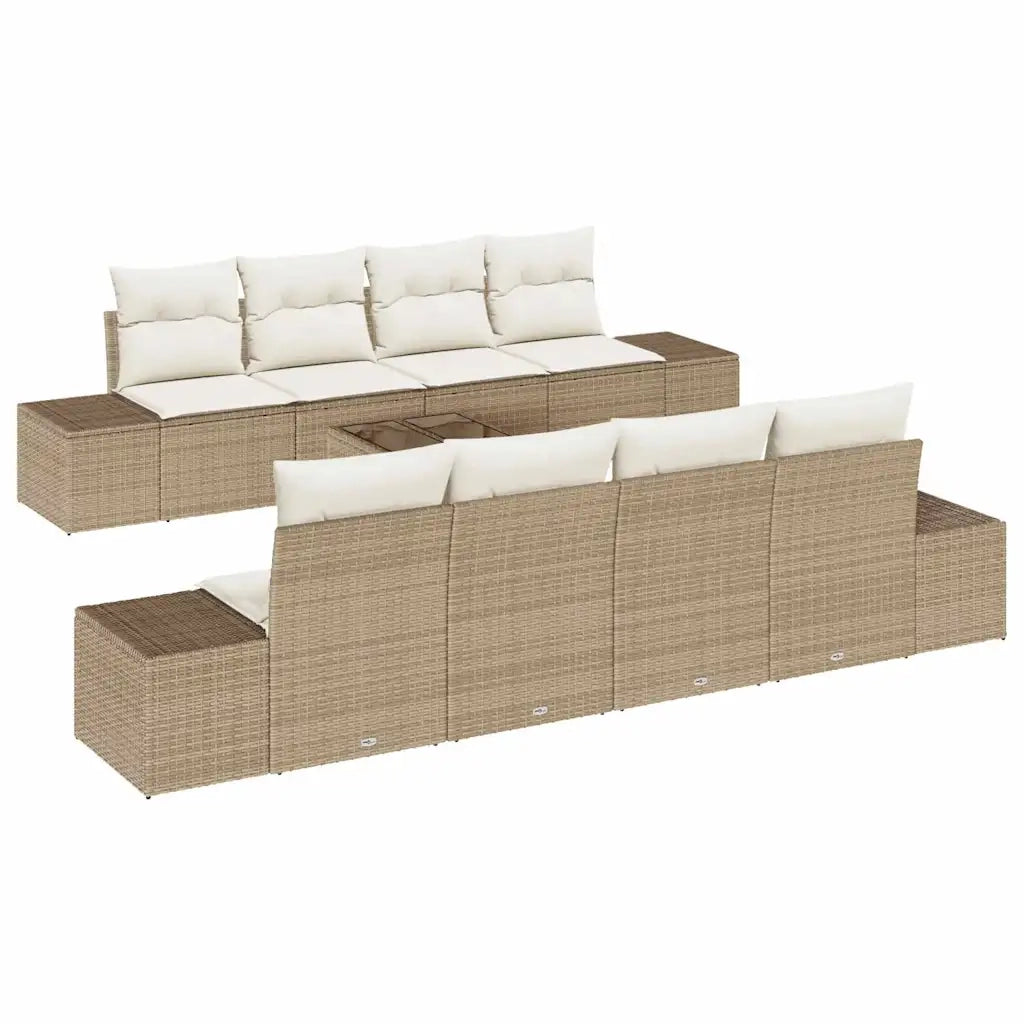 Set Divano da Giardino 7 pcs Beige e Crema polyrattan 3346991