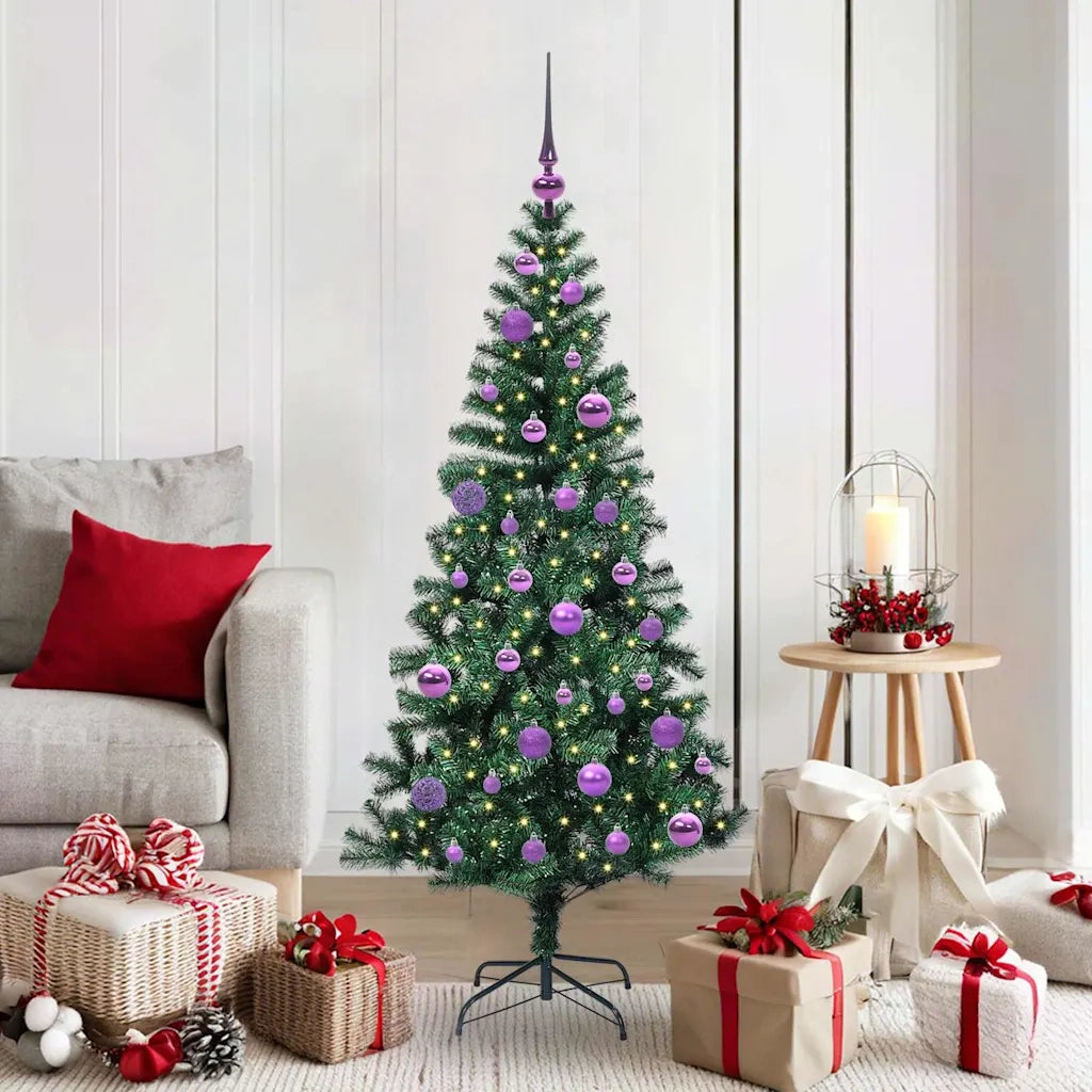 Albero di Natale | Decorazioni natalizie artificiale con luci integrate Verde 150 cm