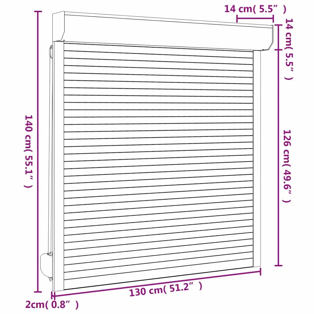 Persiana a rullo Antracite 130 x 140 cm Alluminio e poliuretano CFW8427314