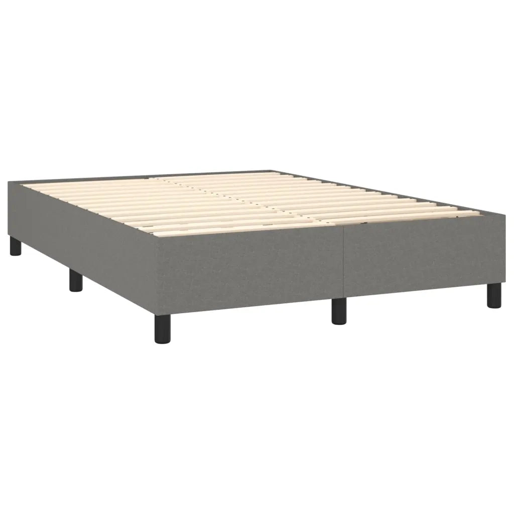 Giroletto a Molle con Materasso Grigio Scuro 140x200cm Tessuto 3142018