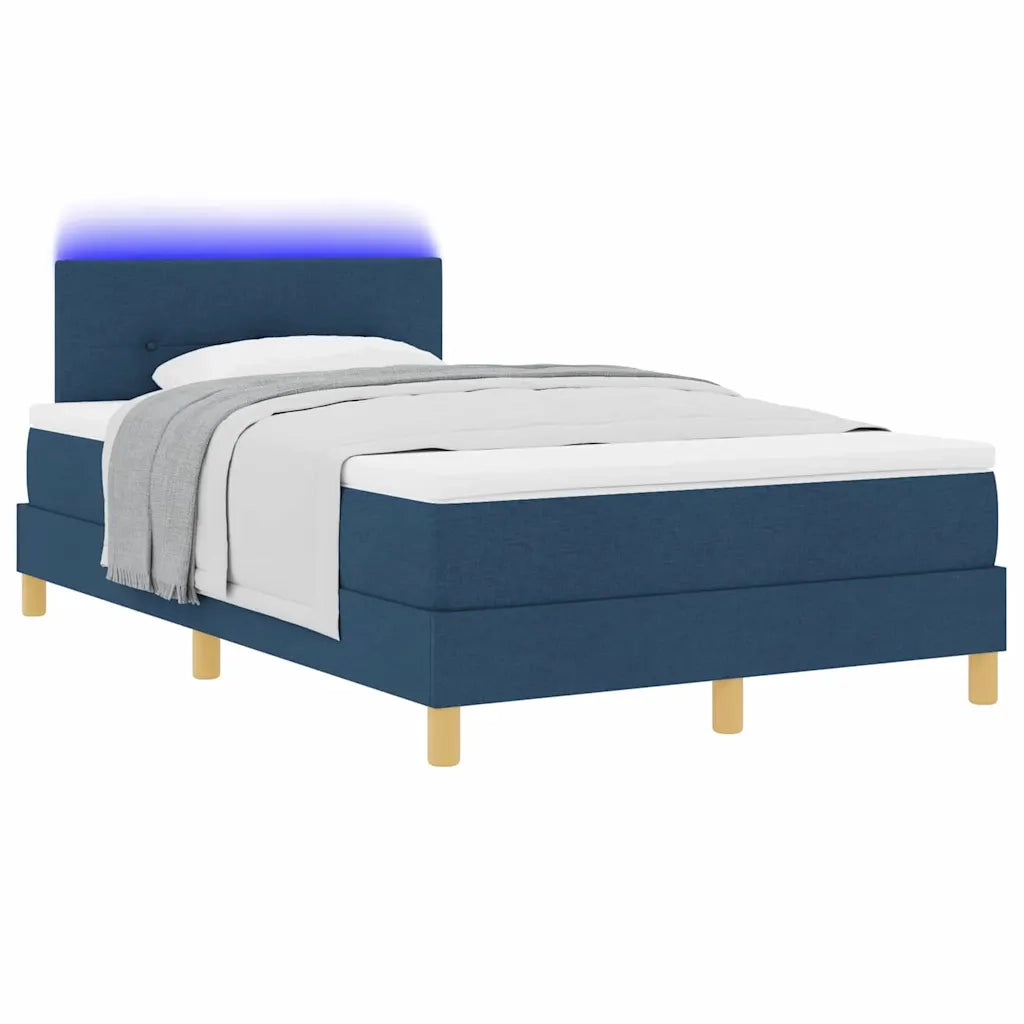 Letto a Sorgente LED con strisce LED Blu 120 x 190 cm Tessuto 3342428