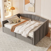 Divano letto doppio 140x200cm - Xylo - grigio, velluto pelle, classico
