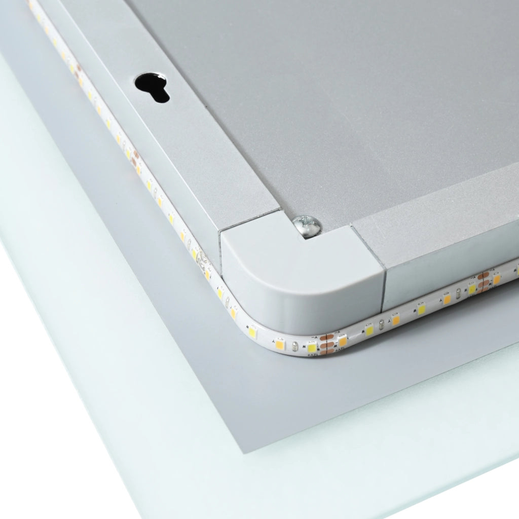 Specchio LED da Parete Scafa Multifunzionale Cornice Bianca 45 x 60 cm pro.tec