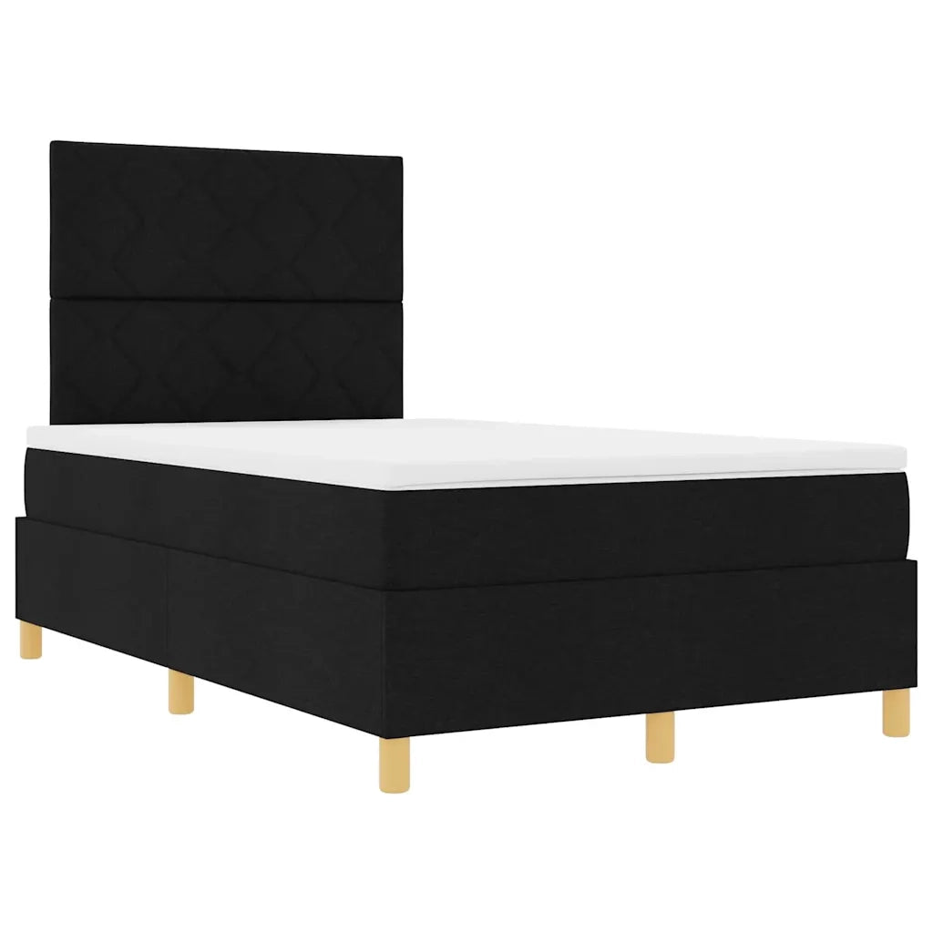 Letto a Sorgente LED con materasso Nero 120 x 200 cm Tessuto 3343168