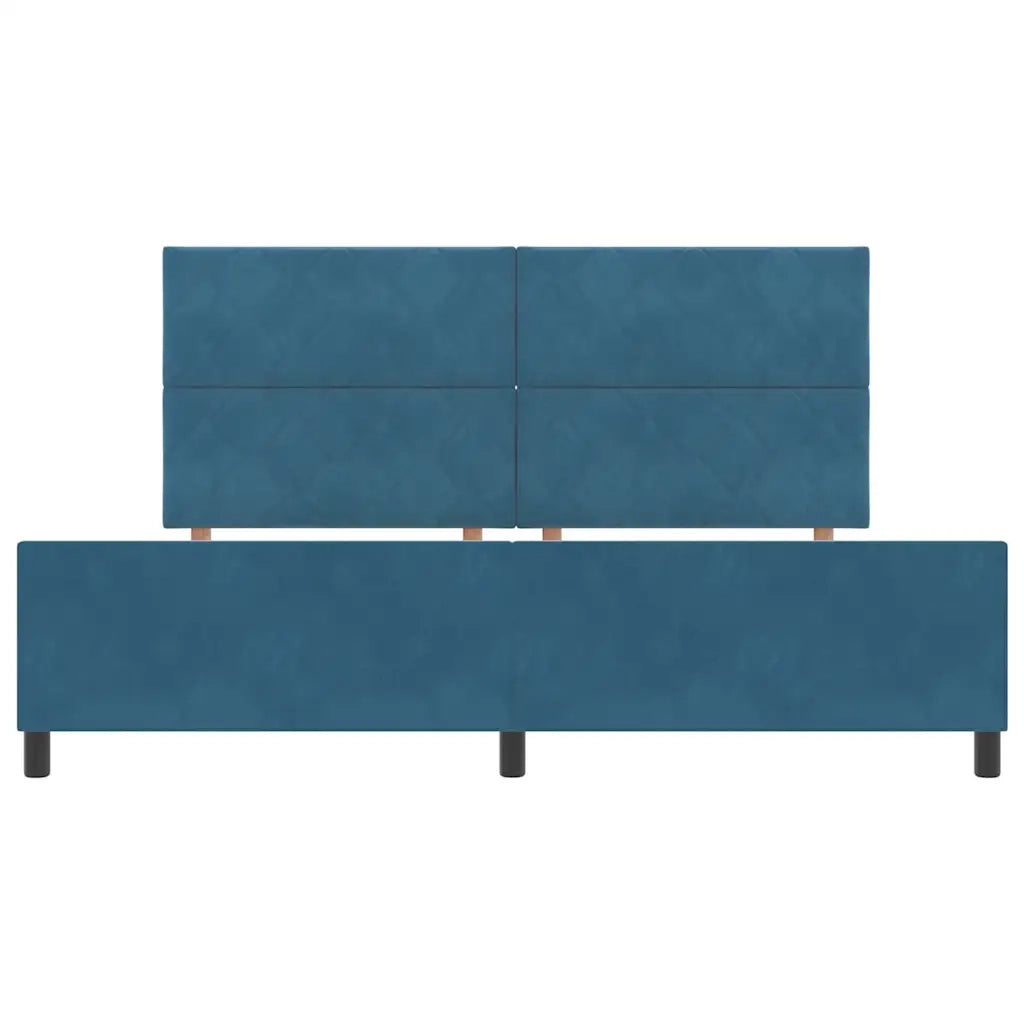 Letto a molle con testiera Blu Scuro 200 x 200 cm Velluto 3345033