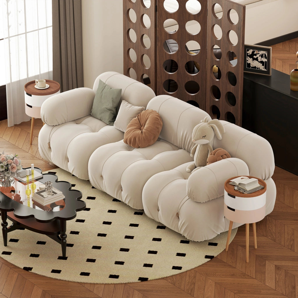 Set 2 Tavolini da Caff¨¨ ¨C Xylo ¨C 3 Livelli Multicolore con Vani Contenitore