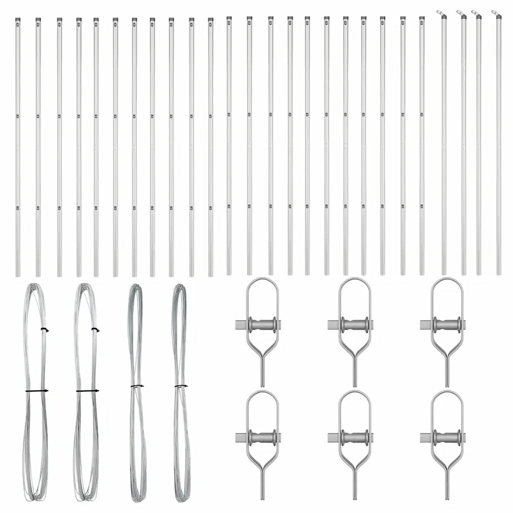 Palo della recinzione 26 pcs Grigio 3,2 x 3,2 x 190 cm