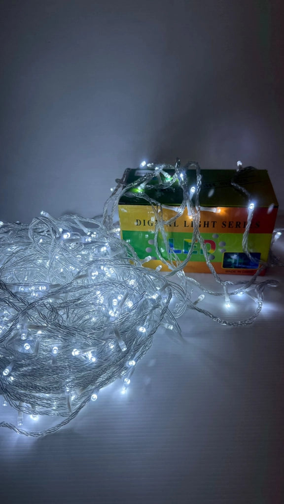 Luci Led per albero di natale decorazione con 8 giochi luce da 10/20/30/50 metri colori misti certificate IP65 prolungabile LUNGHEZZA: 20 mt - 200 led, COLORE LED: BIANCO FREDDO