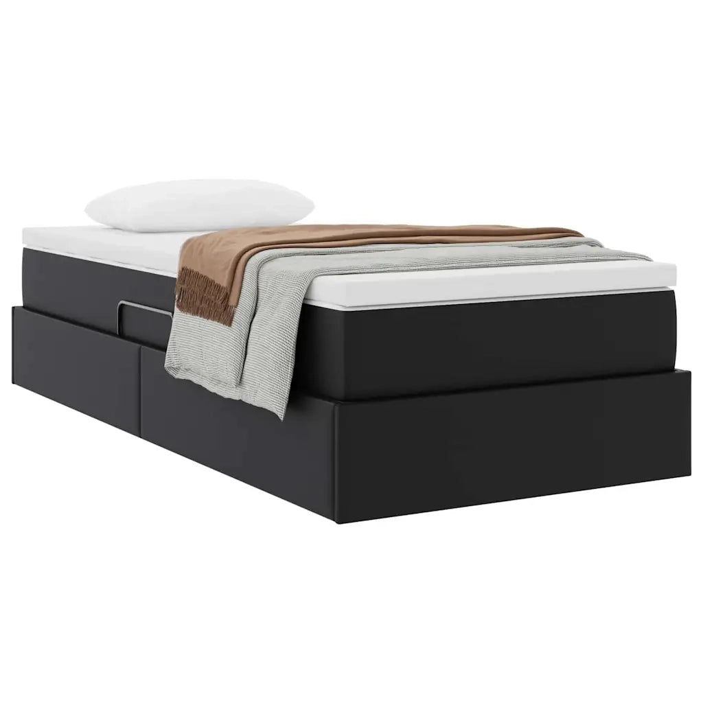 Letto con contenitore e materasso Nero 100 x 200 cm 3370150