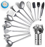Set di Cucina in Acciaio Inossidabile con 13 Pezzi e Supporto