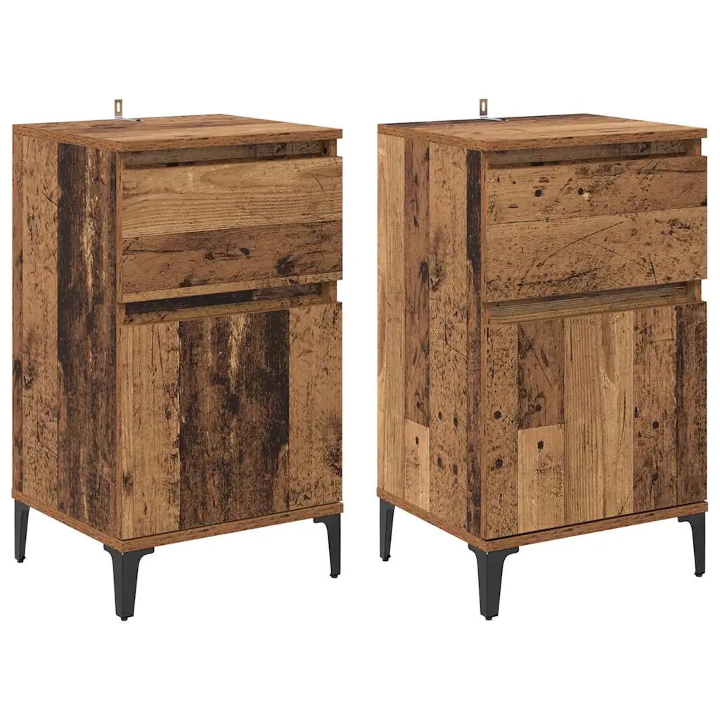 Armadio da Notte 2 pcs Legno vecchio 40 x 35 x 70 cm 881252