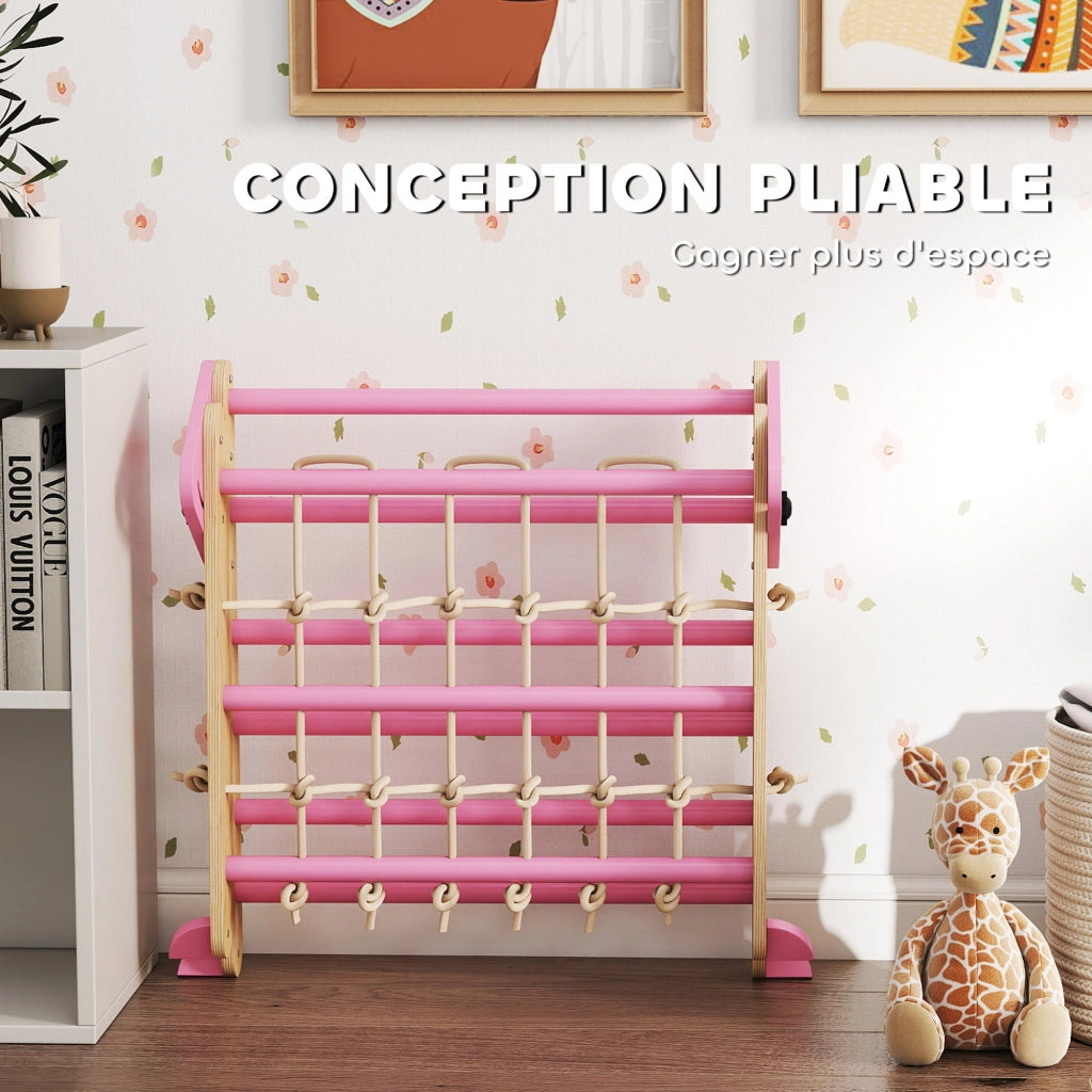 Casetta per bambini con scivolo e scala ¨C zephmum ¨C rosa, legno