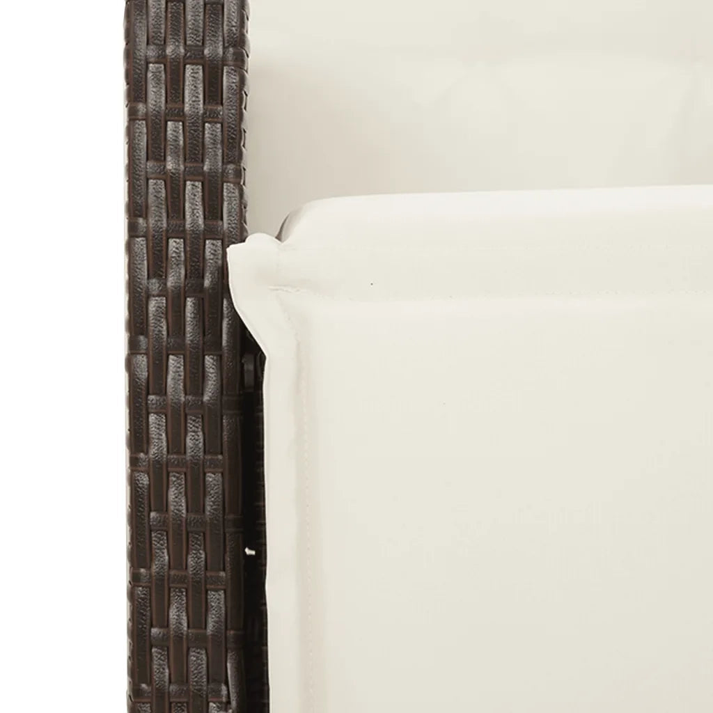 Set Bistrò da Giardino 9 pz con Cuscini in Polyrattan Marrone 3276922
