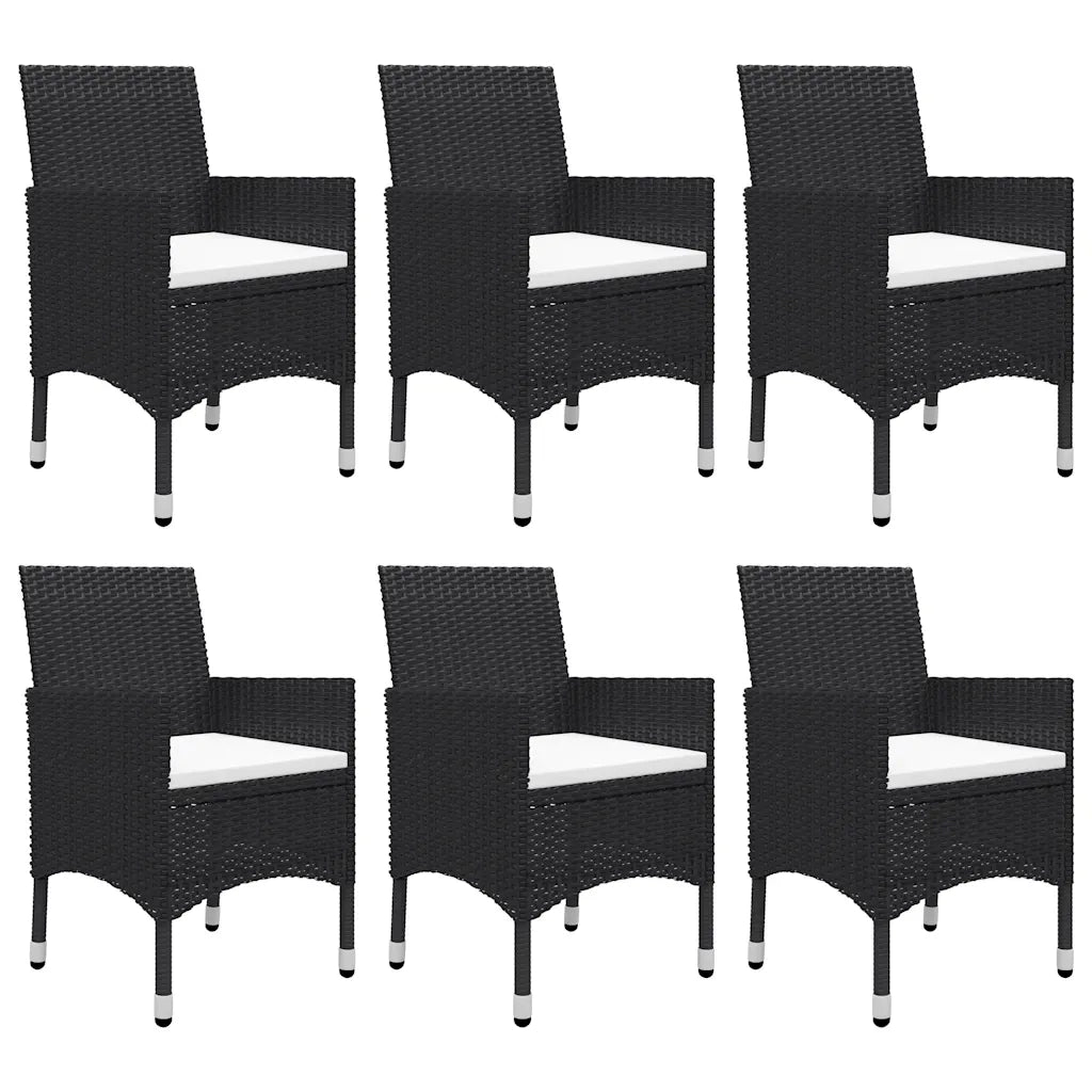 Set Mobili da Pranzo per Giardino 7 pz Nero 3067855