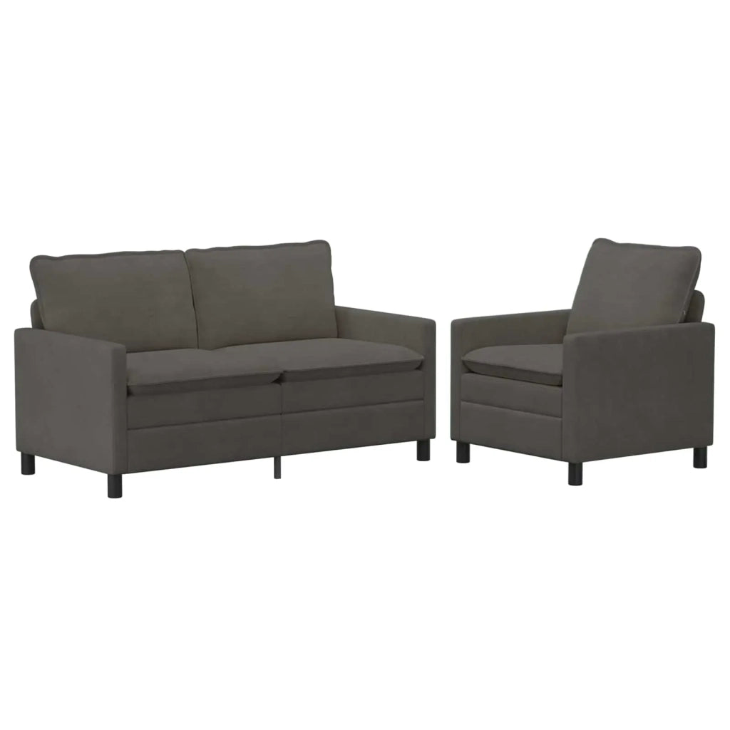 Set di divani 2 pcs Grigio Scuro Tessuto 3417084