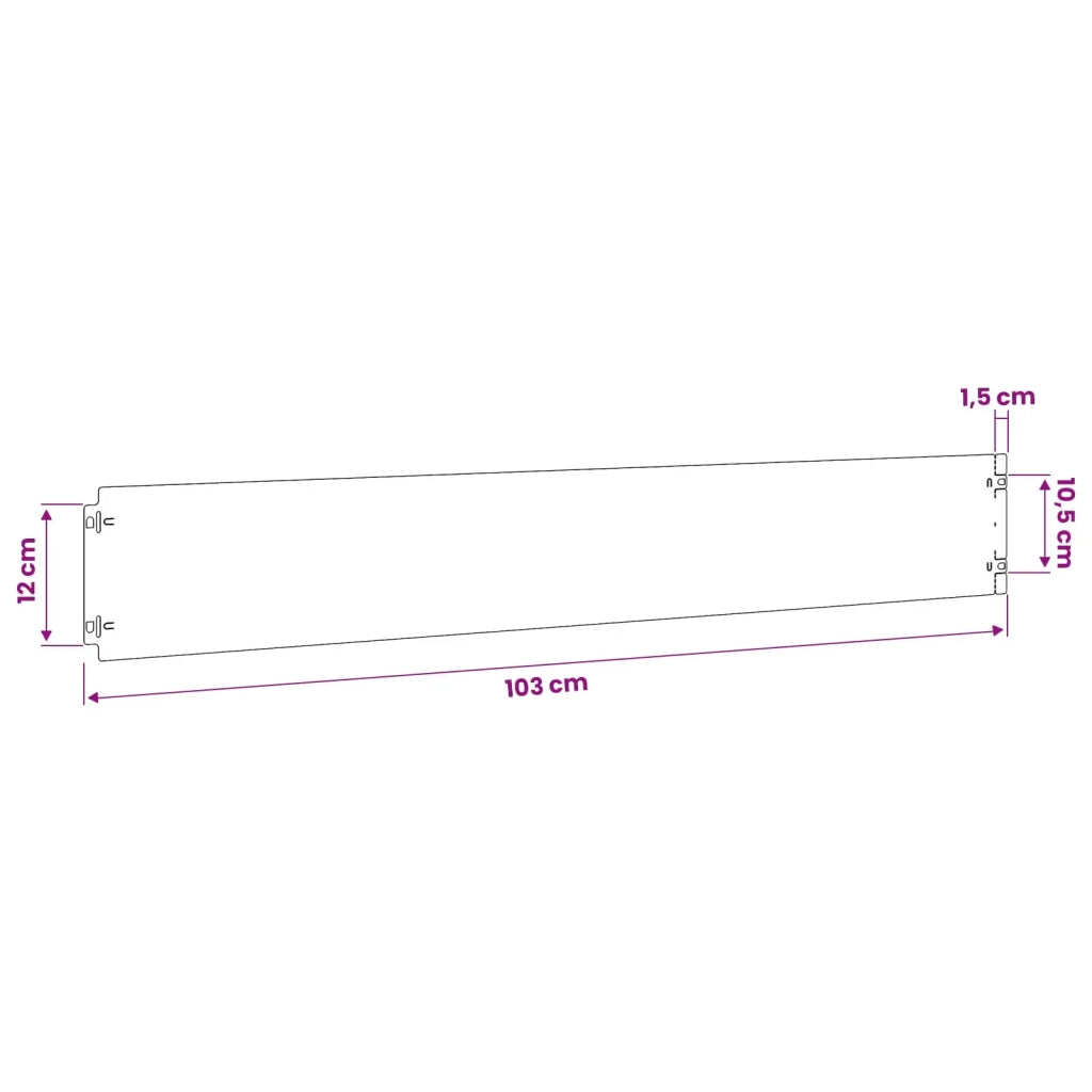 Bordura per Prato 30 pz 15 x 103 cm Acciaio Bianco 8014179