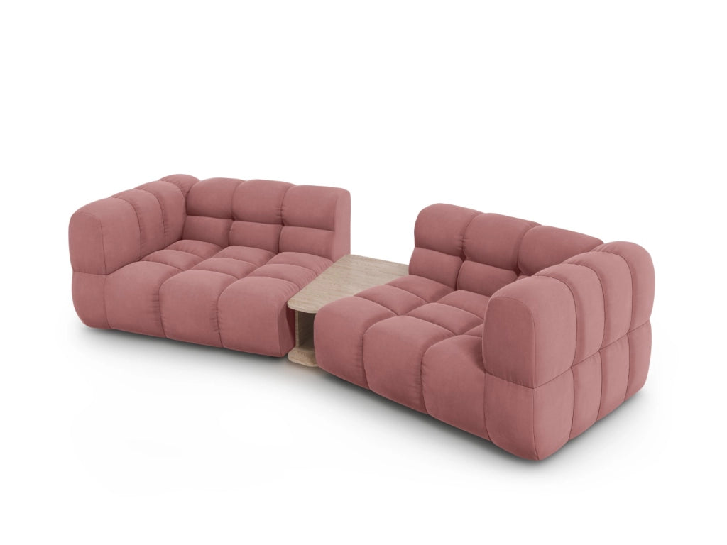 Cosmopolitan Design - Divano modulare "Sky" 2 posti in velluto salmone 
