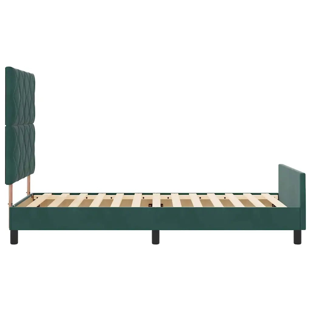 Letto a molle con testiera Verde Scuro 90 x 200 cm Velluto 3344984
