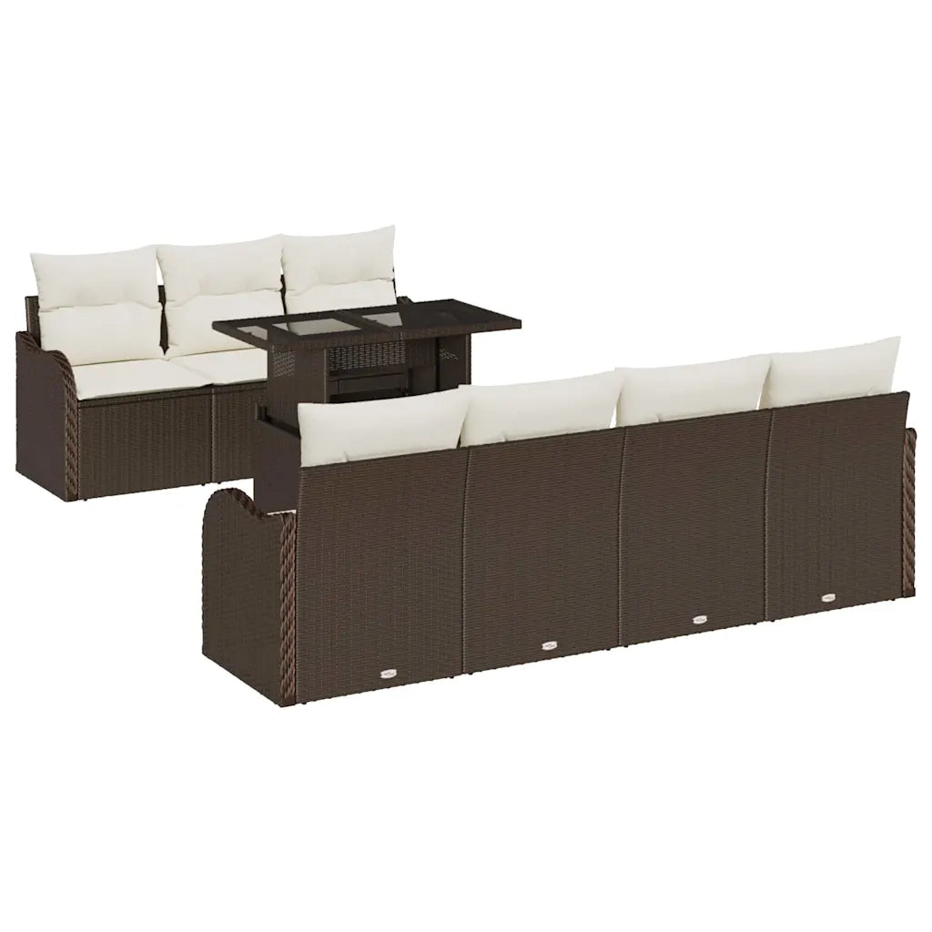 Set Divano da Giardino 8 pcs Marrone Rattan in Polipropilene 3357141