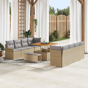 Set Divano da Giardino con cuscino 11 pcs Beige e Grigio Chiaro
