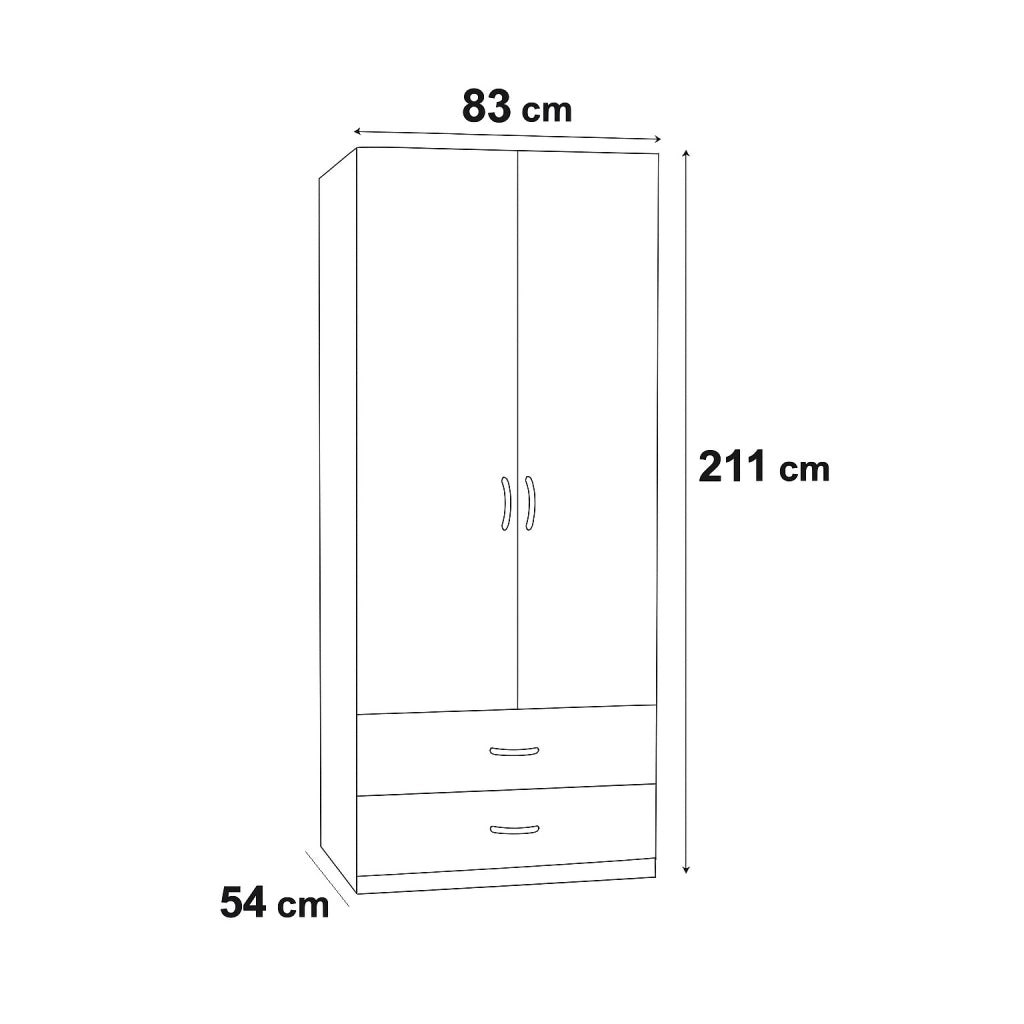 ARMADIO SIMPLI 2A+2C OLMO 83X54XH211CM.