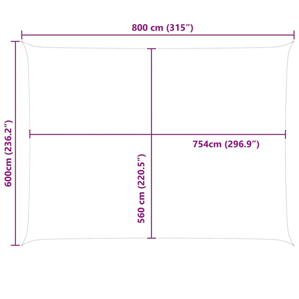 Vela da ombra solare Grigio chiaro e bianco 8 x 6 m 42031137