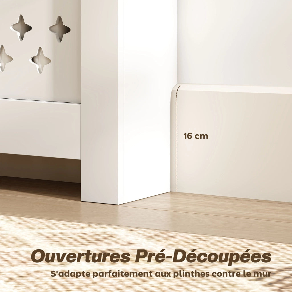 Copriradiatore con mobiletto e ripiano ¨C Minimal ¨C 78x19x95.5 bianco