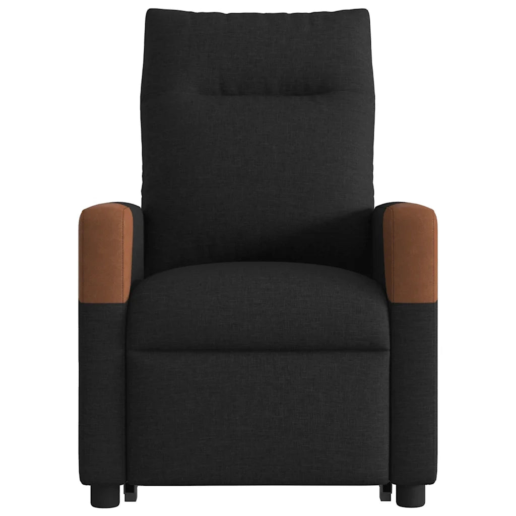 Poltrona Alzapersona Reclinabile Elettrica Nera in Tessuto 3324024