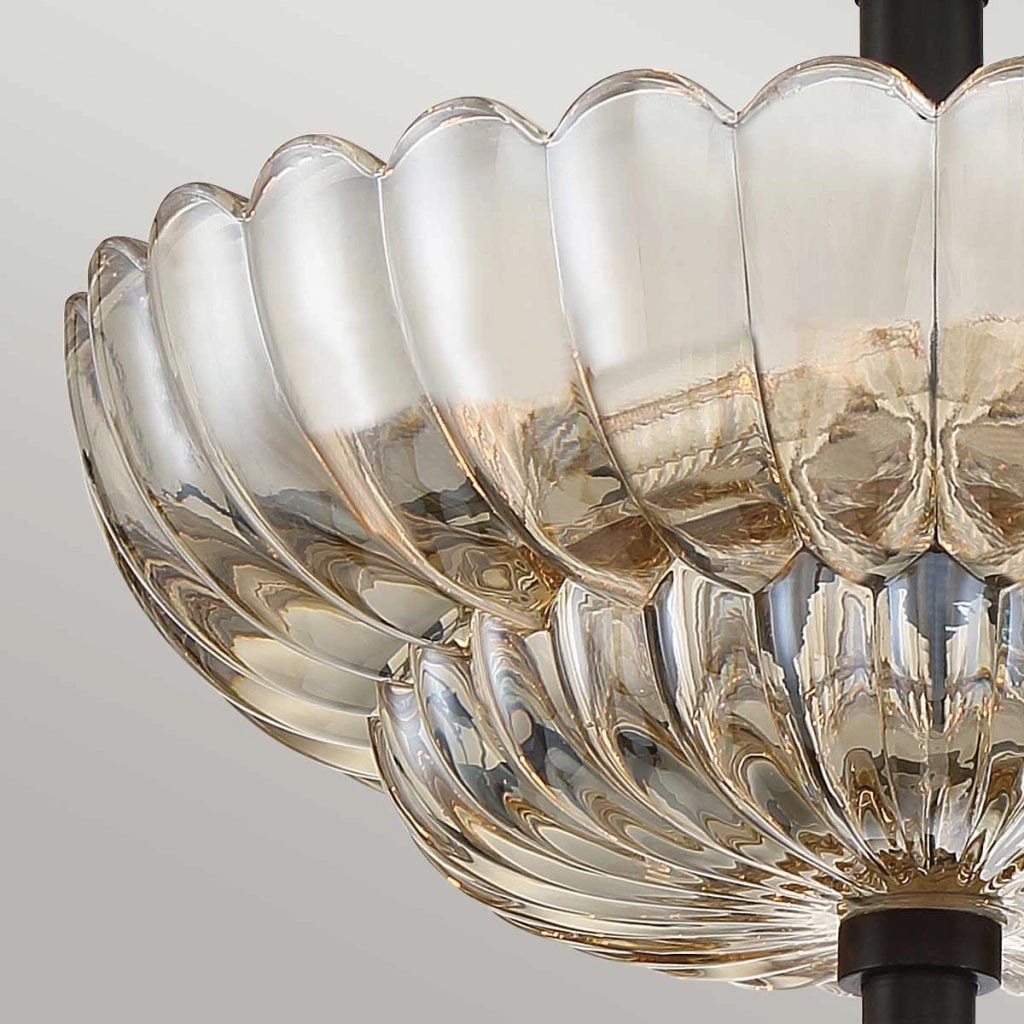 Plafoniera Quoizel Whitecap Ø30 vetro 3xE14 trasparente