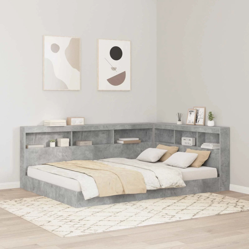 Testiera | Testata contenitore Grigio cemento 140 cm Legno multistrato