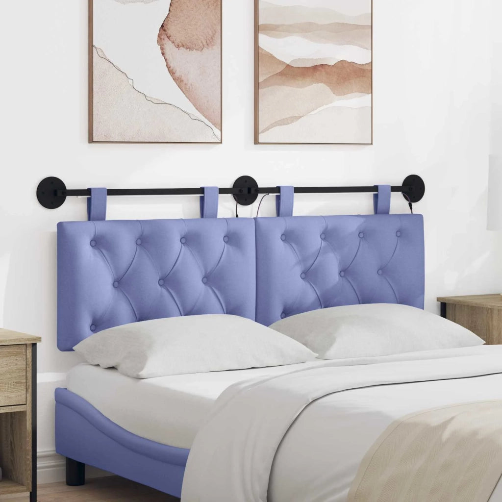 Testiera sospesa Con luce LED Blu jeans Tessuto 3424636