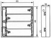 Box portapile per 4 ministilo (aaa) con interruttore