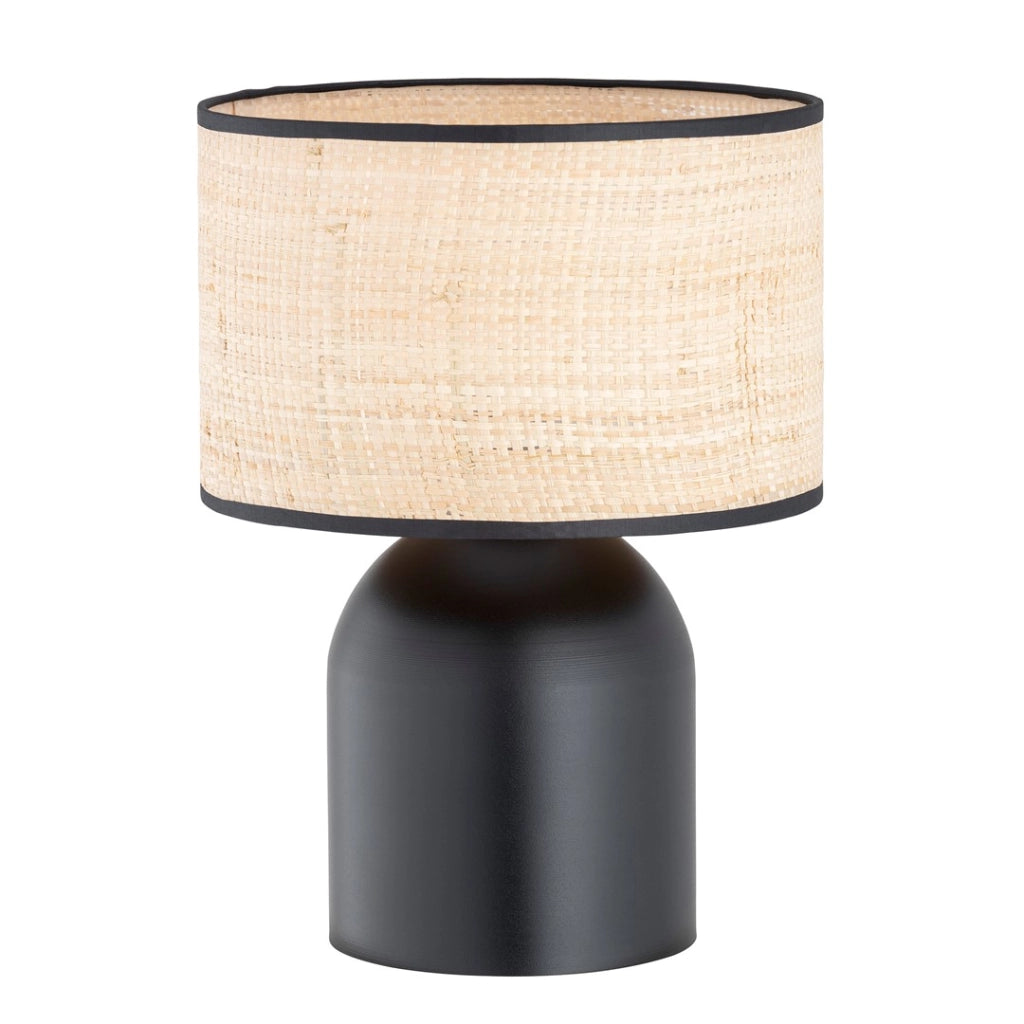 Lampada da tavolo nera paralume crema E27 15W Aspen