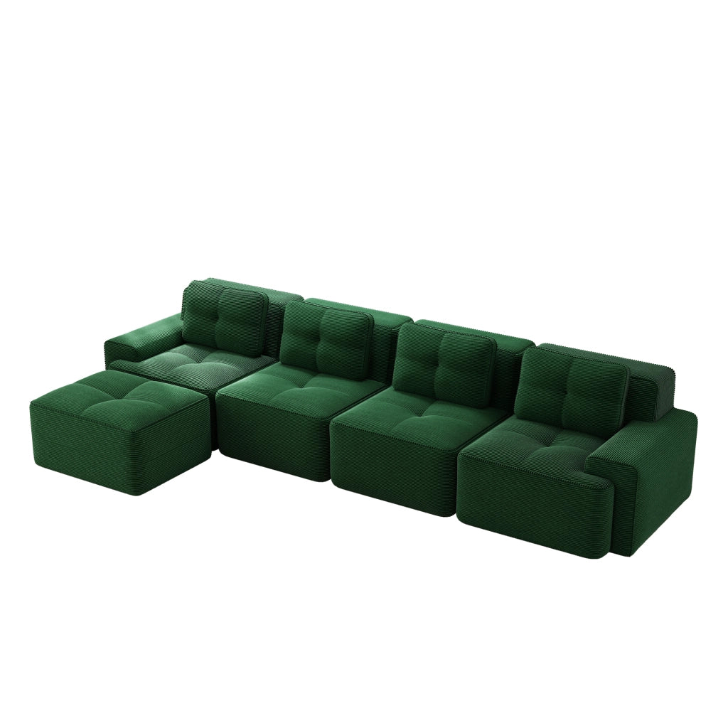 Divano modulare senza ossa - Zephmum- 4 posti verde corduroy