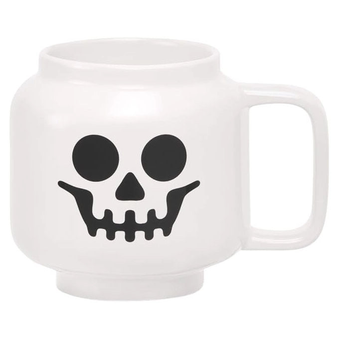 Lego tazza in ceramica grande scheletro bianco, 530 ml, forma testa minifigura, adatta a lavastoviglie e microonde