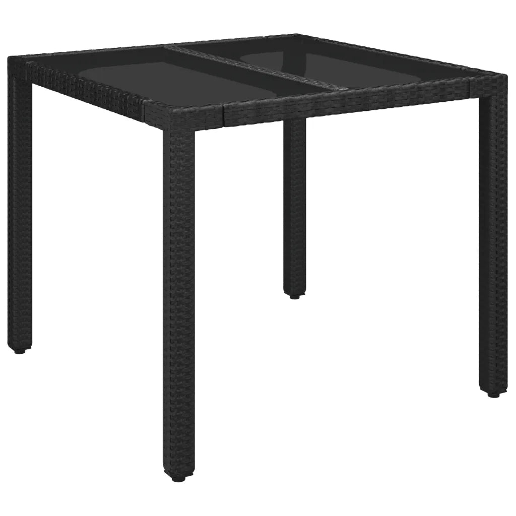 Set da Pranzo da Giardino 5 pz Nero con Cuscini in Polyrattan 3213059