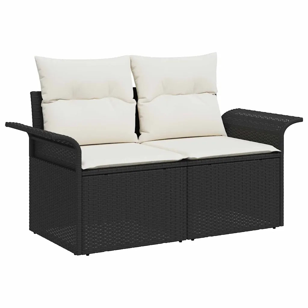 Set Divano da Giardino con cuscino 9 pcs Marrone Poly Rattan