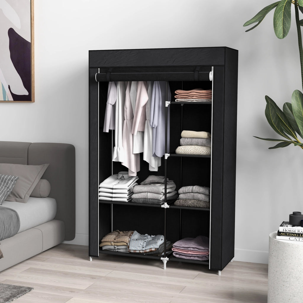 Armadio con Ripiani e Appendiabiti ¨C zephmum ¨C Nero 90x51x200
